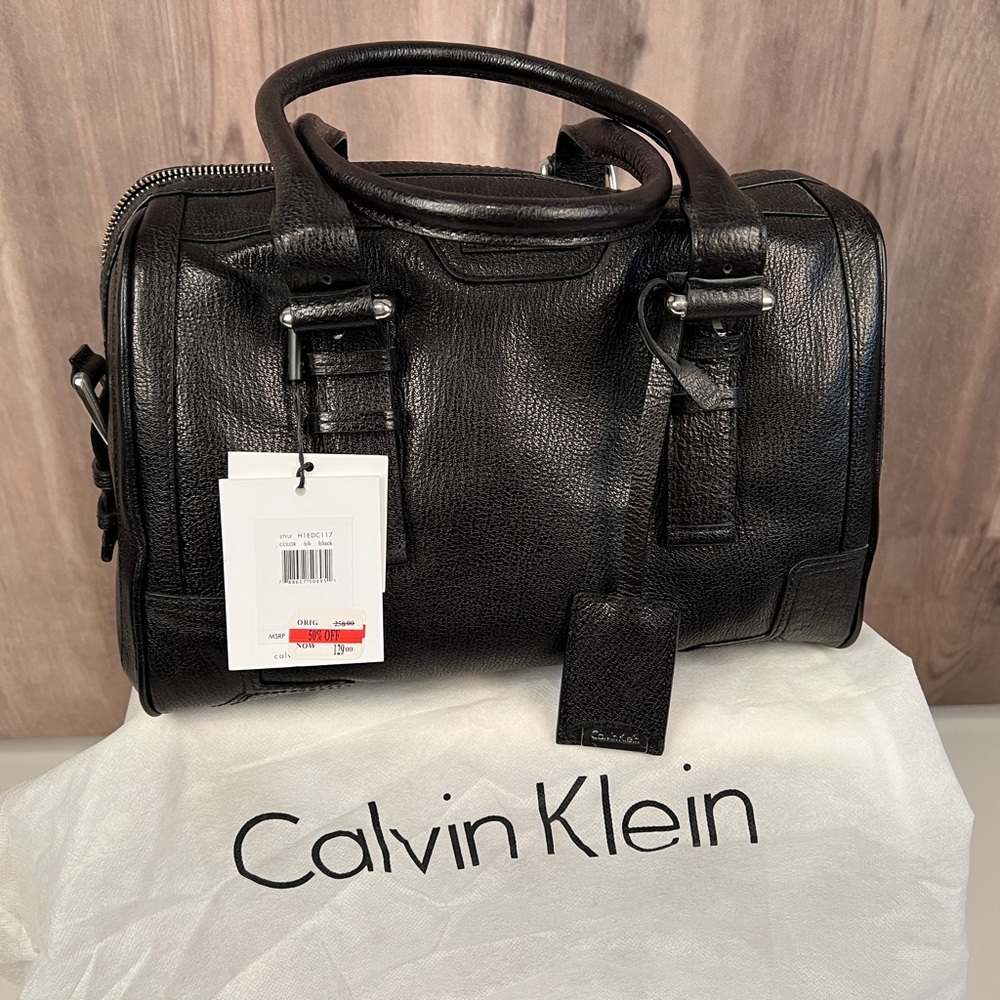 Black leather Calvin Klein purse.